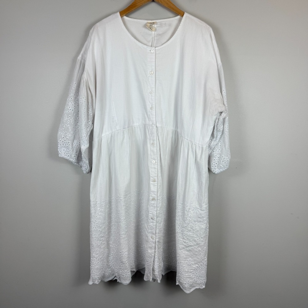 Good Hart by Matilda Jane Montrose Dress Women's 2XL White Eyelet Embroidered